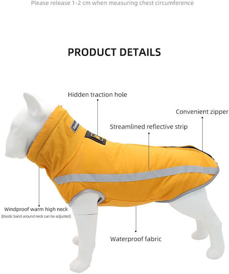 Animal Dog Coat Waterproof Windproof Pink With Back Length 72 cm