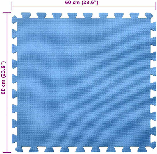 vidaXL Gymnastikmatten Puzzle Gymnastikmatten Blau 60x60x1cm 24Stücke