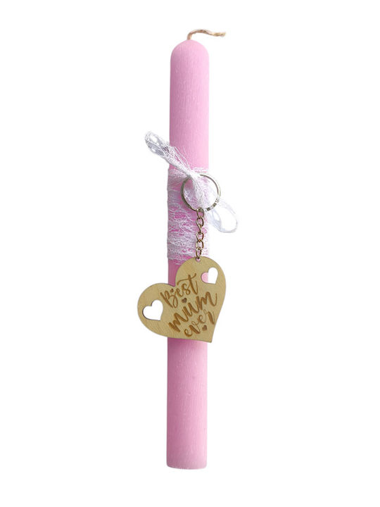 Oval Wooden Candle with Keychain Best Mum Bb4598270365982 Brown