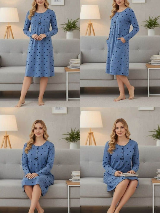 Winter Women's Blue Nightgown