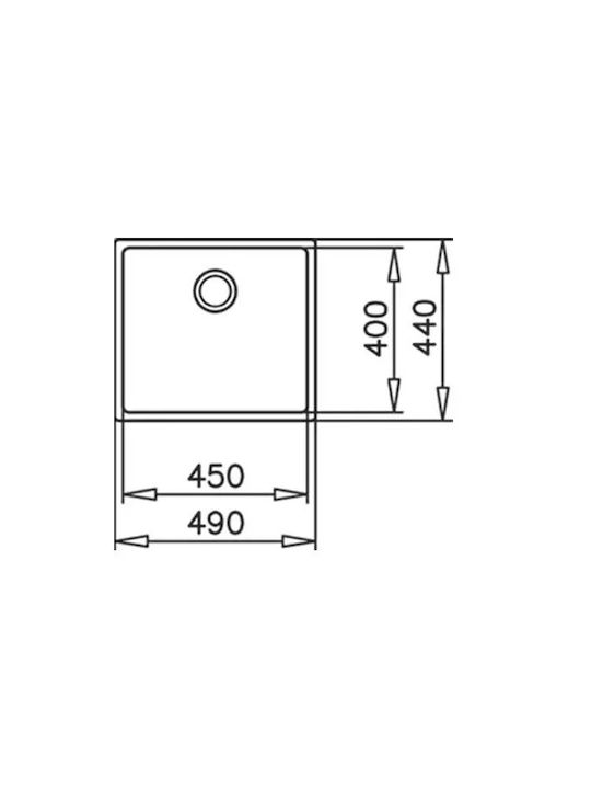 Teka Be Linea RS15 45.40 Υποκαθήμενος Νεροχύτης Inox Σατινέ Μ49xΠ44cm Ασημί