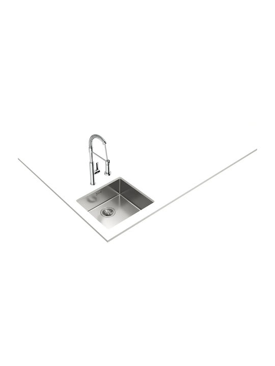 Teka Be Linea RS15 45.40 Υποκαθήμενος Νεροχύτης Inox Σατινέ Μ49xΠ44cm Ασημί