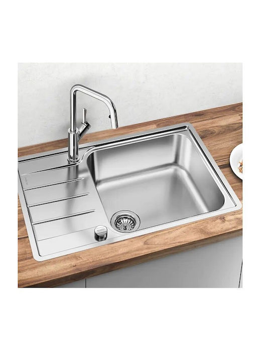 Blanco Lemis Xl 6 S-if Compact Ένθετος Νεροχύτης Inox Brushed Μ78xΠ50cm Γκρι
