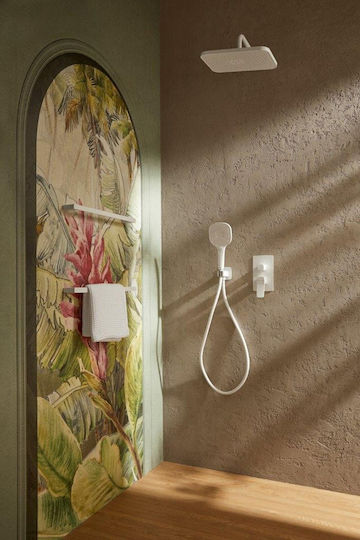 KFA Built-in Mixer Phone & Shower Head Set for Shower White
