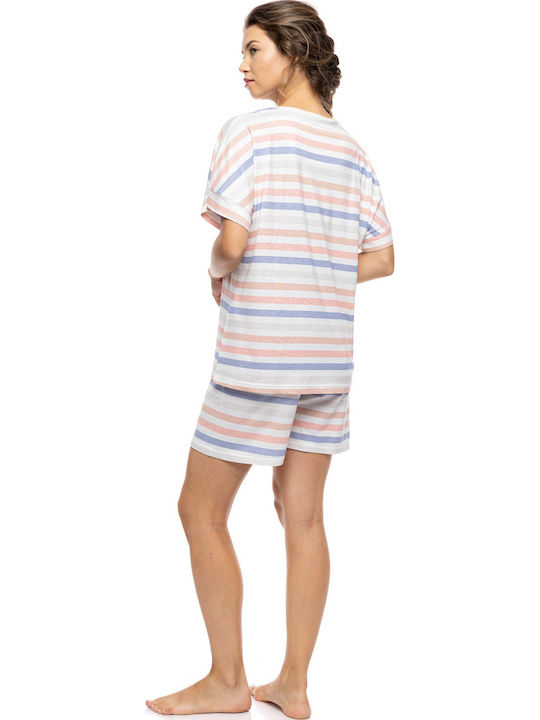 Pink Label Καλοκαιρινό Γυναικείο Σετ Πιτζάμας Sunset Stripe Pink Label Καλοκαιρινό Γυναικείο Σετ Πιτζάμας Sunset Stripe