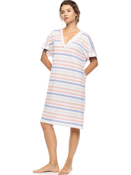 Pink Label Pink Label Sommer Nachthemd Sunset Stripe