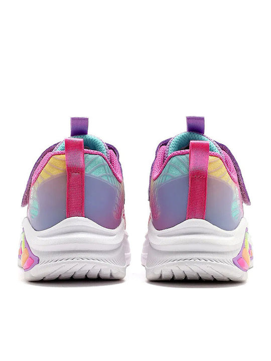 Regenbogen Kinder Sneaker Anatomisch mit Bügel- und Schleifenverschluss Mehrfarbige mit Lichtern