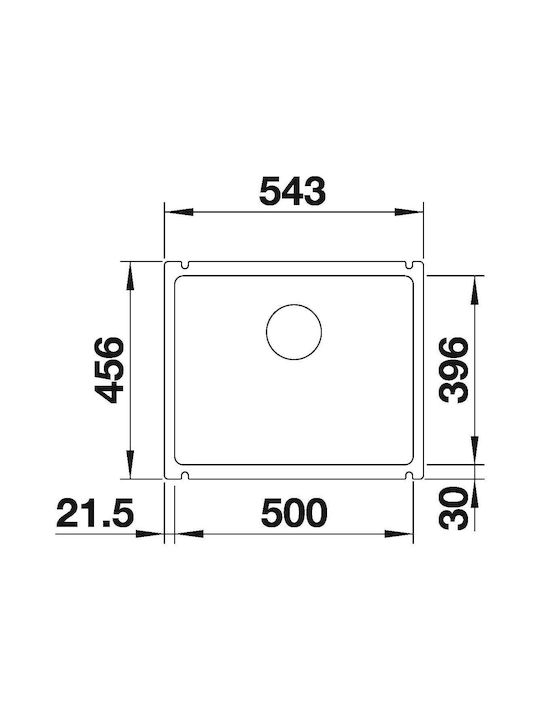 Blanco Drop-In Chiuvetă din Granit Sintetic cu robinet L54.3xW45.6cm