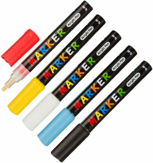 M&G Ακρυλικοί Μαρκαδόροι Ακρυλικός 2mm Σετ 5 χρώματα