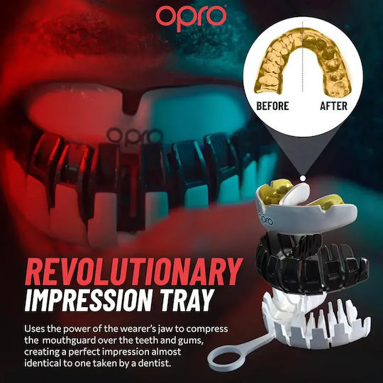 Μασέλα Opro Instant Custom Licensed Usa Taekwondo Mouthguard White Red Blue