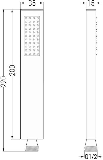 Mexen Built-in Mixer Phone & Shower Head Set for Shower Gold