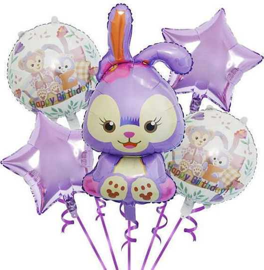 Set of 5 Balloons Foil Gray