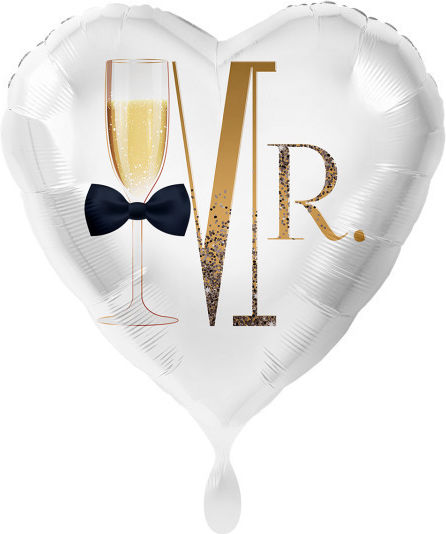 18" Champagner Hochzeit Herzballon Herr