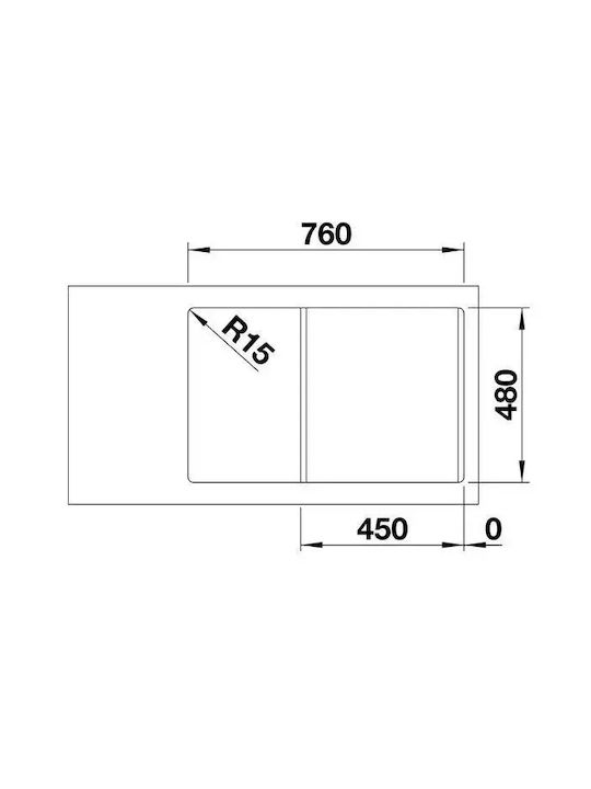 Blanco Drop-In Chiuvetă din Granit Sintetic cu robinet L78xW50cm Alb