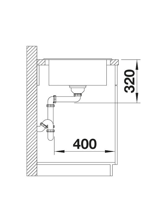 Blanco Drop-In Spüle Inox mit Wasserhahn B78xT50cm Gray