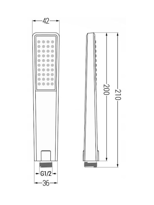 Mexen Built-in Mixer Phone & Shower Head Set for Shower Black