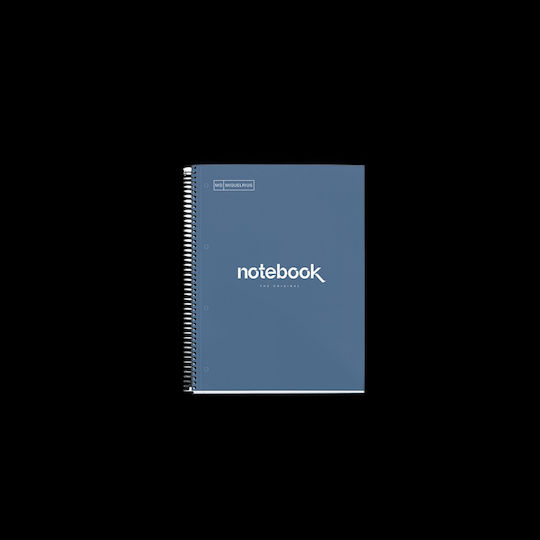 Miquelrius Spiral School Notebook Ruled 120 Paper Sheets 5 Subjects Emotions Blue