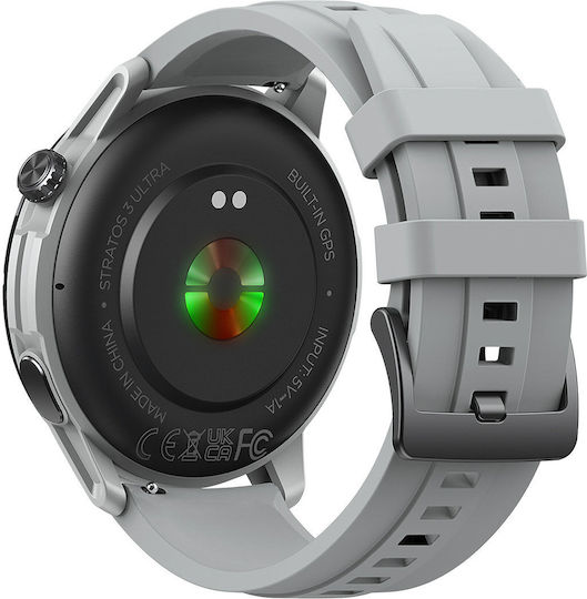 Zeblaze Stratos 3 Ultra Stainless Steel 52mm Waterproof Smartwatch with Heart Rate Monitor White
