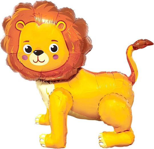 Geburtstags Luftballon Folie Jumbo mit Gestell Löwe 54cm