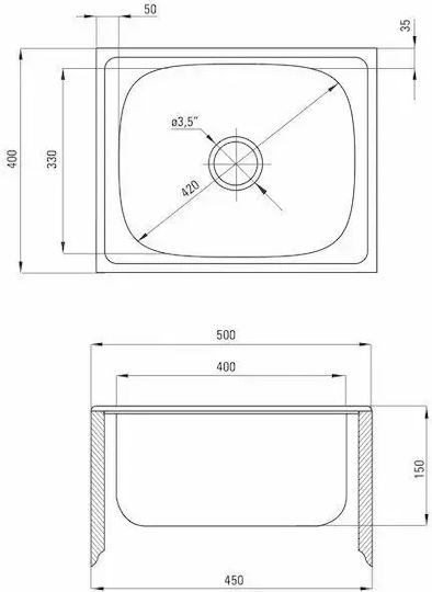 Deante ZEU 010A Ένθετος Inox Brushed με Μπαταρία Μ40xΠ50cm Ασημί Deante ZEU 010A Ένθετος Inox Brushed με Μπαταρία Μ40xΠ50cm Ασημί