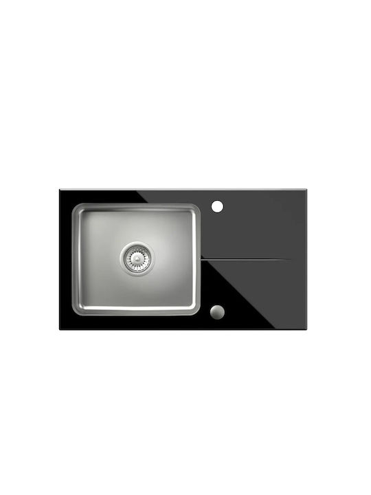 Steiner Ένθετος Νεροχύτης Δεξιός Inox με Μπαταρία Μ35xΠ35cm Γκρι