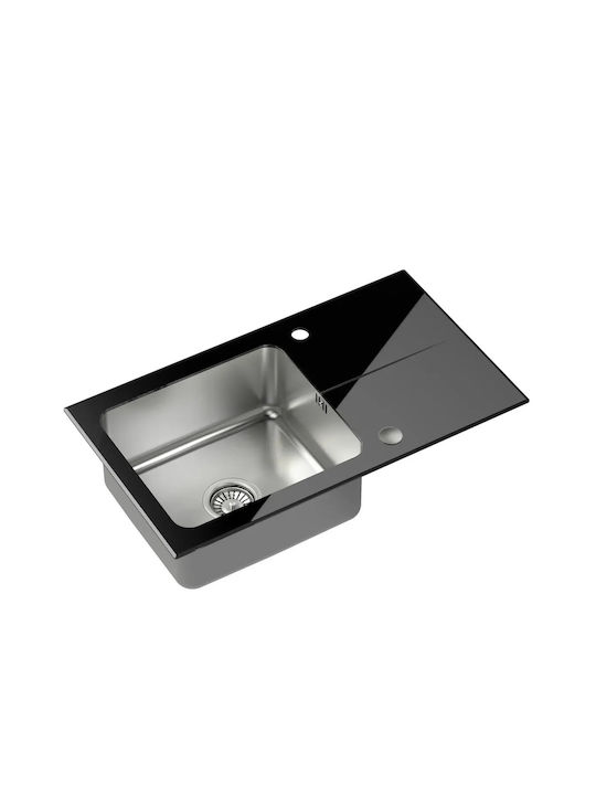 Steiner Ένθετος Νεροχύτης Δεξιός Inox με Μπαταρία Μ35xΠ35cm Γκρι