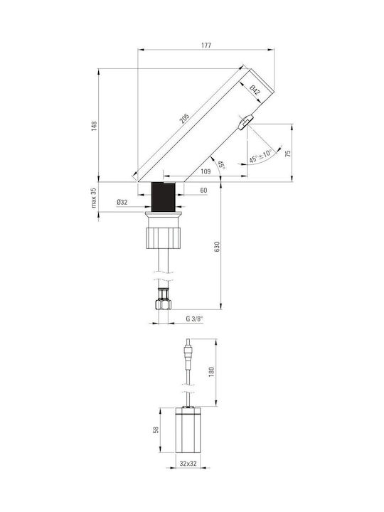 Deante Mixing Sink Faucet with Photocell Sensor Black
