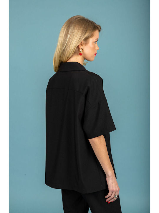 Short Sleeve Women's Shirt Jet Black