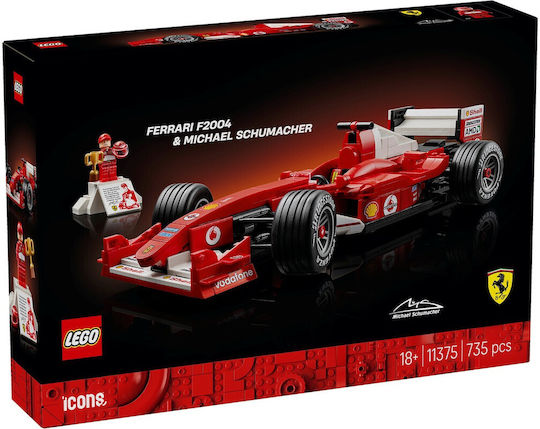 LEGO Icons Ferrari F2004 & Michael Schumacher for 18+ Years 735 Pieces