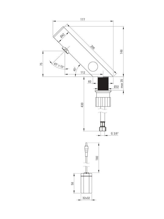 Deante Mixing Sink Faucet with Photocell Sensor Black