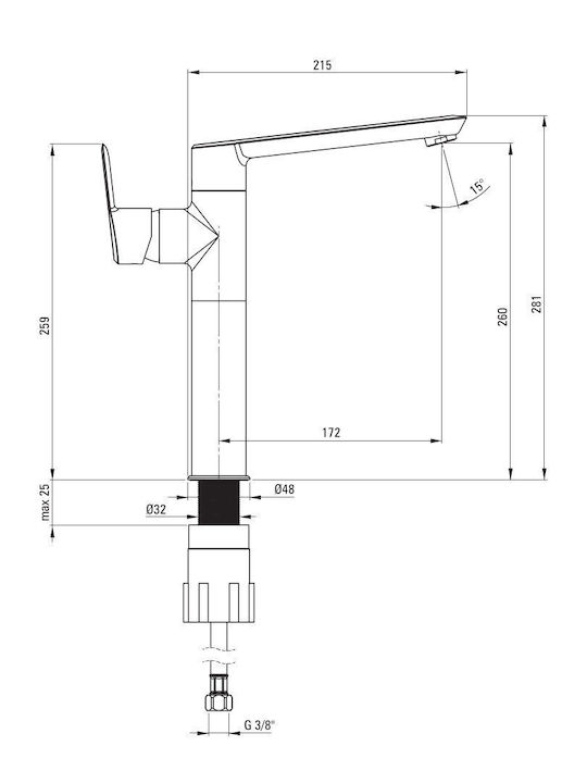 Deante Mixing Sink Faucet Gray