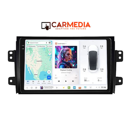 Carmedia Auto-Audiosystem für Fiat Sechzehn Suzuki SX4 2005-2013 (Bluetooth/USB/WiFi/GPS/Apple-Carplay/Android-Auto) mit Touchscreen 9.5"