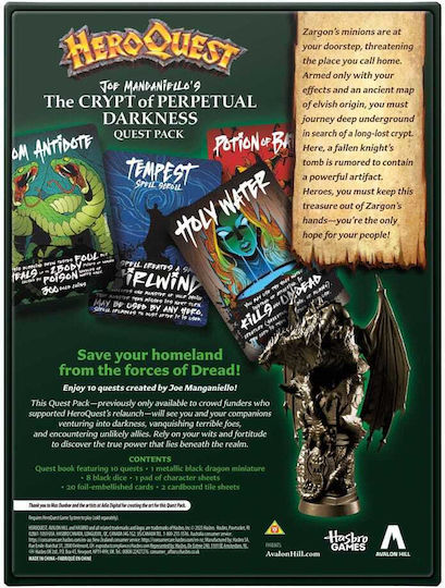 Game Expansion HeroQuest - Joe Manganiello’s The Crypt of Perpetual Darkness Quest Pack for 2-5 Players 14+ Years Old (EN) Avalon Hill