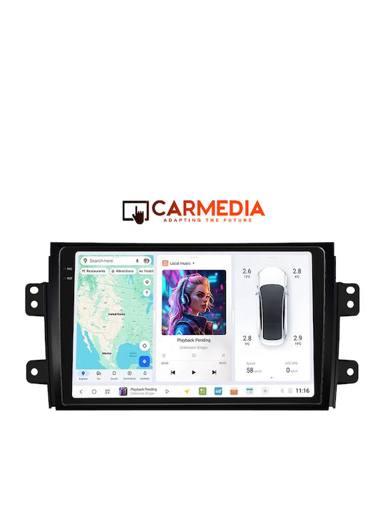Carmedia Car Audio System for Fiat Sedici Suzuki SX4 2005-2013 (Bluetooth/USB/AUX/WiFi/GPS/Apple-Carplay/Android-Auto) with Touch Screen 9.5"