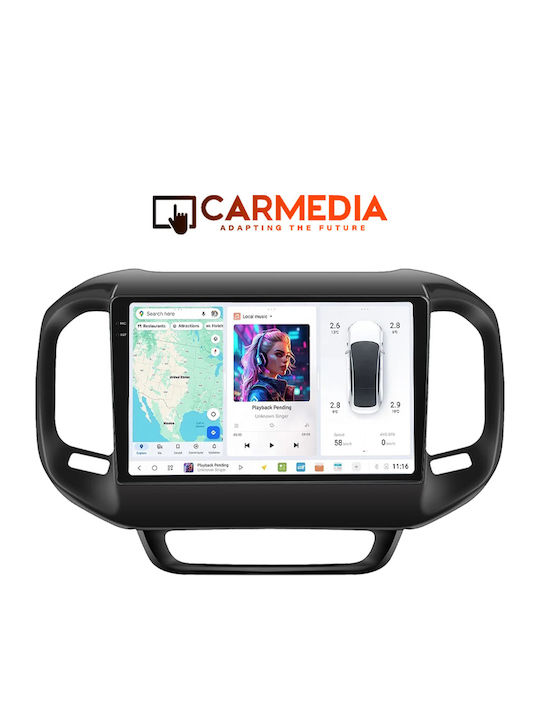 Carmedia Ηχοσύστημα Αυτοκινήτου για Fiat Toro 2017-2021 (Bluetooth/USB/AUX/WiFi/GPS/Apple-Carplay/Android-Auto) με Οθόνη Αφής 9.5"
