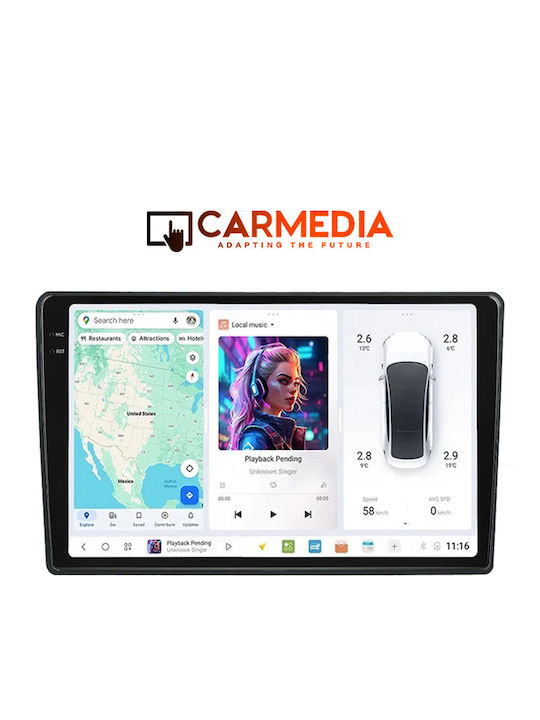 Carmedia Auto-Audiosystem für Fiat 500L 2012+ (Bluetooth/USB/WiFi/GPS/Apple-Carplay/Android-Auto) mit Touchscreen 10.36"