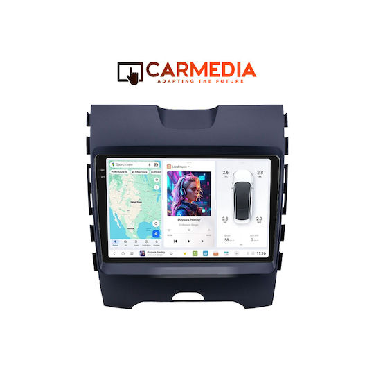 Carmedia Auto-Audiosystem für Ford Kante 2015 (Bluetooth/USB/AUX/WiFi/GPS/Apple-Carplay/Android-Auto) mit Touchscreen 9.5"