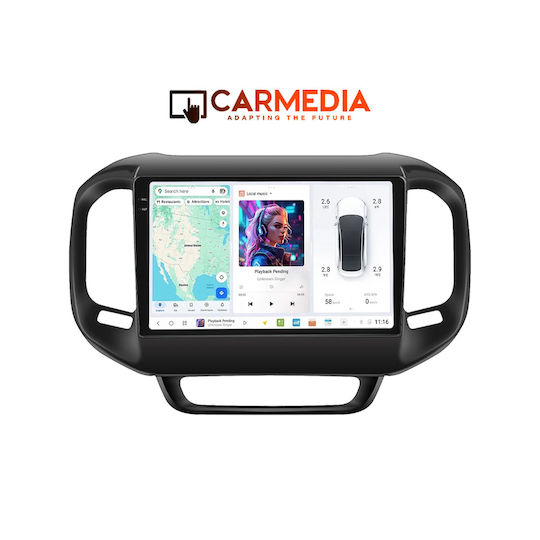 Carmedia Sistem Audio Auto pentru Fiat Toro 2017-2021 (Bluetooth/USB/AUX/WiFi/GPS/Apple-Carplay/Android-Auto) cu Ecran Tactil 9.5"
