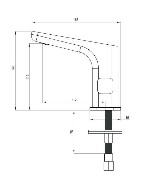 Deante Mixing Sink Faucet with Photocell Sensor Silver
