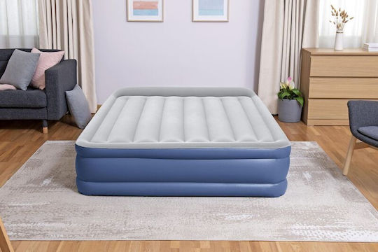 Bestway Inflatable Double Sleeping Mattress with Integrated Pump 203x152x46cm Blue