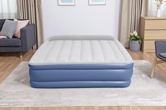 Bestway Inflatable Double Sleeping Mattress with Integrated Pump 203x152x46cm Blue