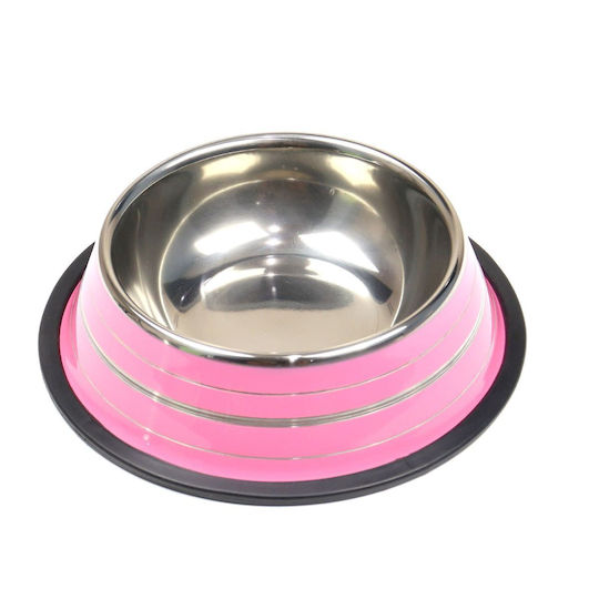 Animal Stainless Steel Food & Water Bowl for Dog & Cat 200ml in Orange Colour