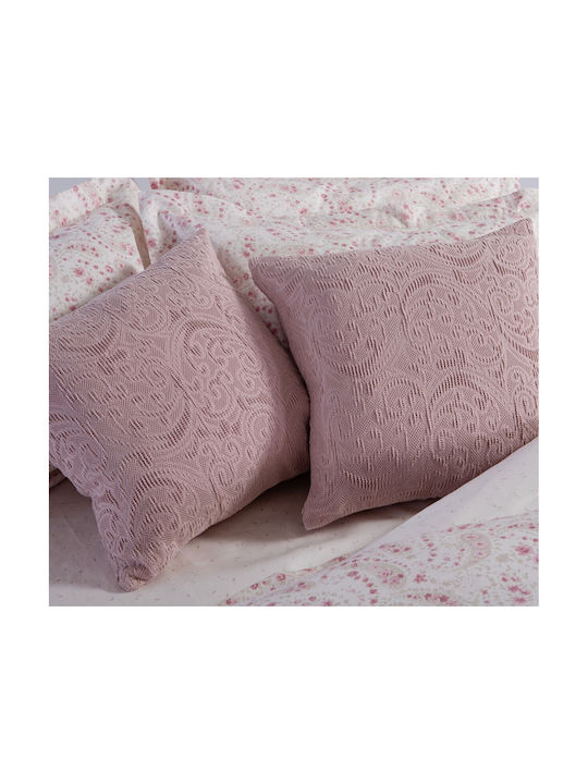 Nef-Nef Homeware Διακοσμητική Μαξιλαροθήκη Mirelle από 100% Βαμβάκι Μωβ 50x50εκ.