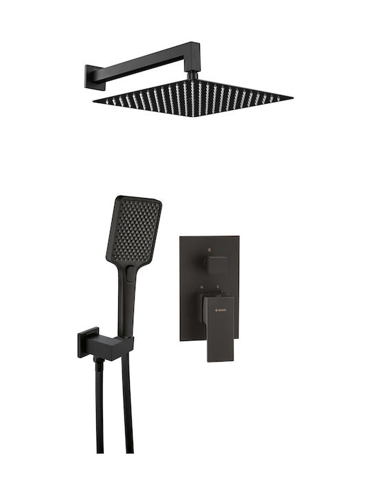 Deante Built-in Mixer & Shower Head Set for Shower Black