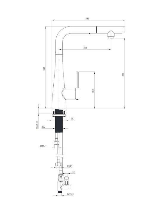 Deante Küchenarmatur Zähler Gray
