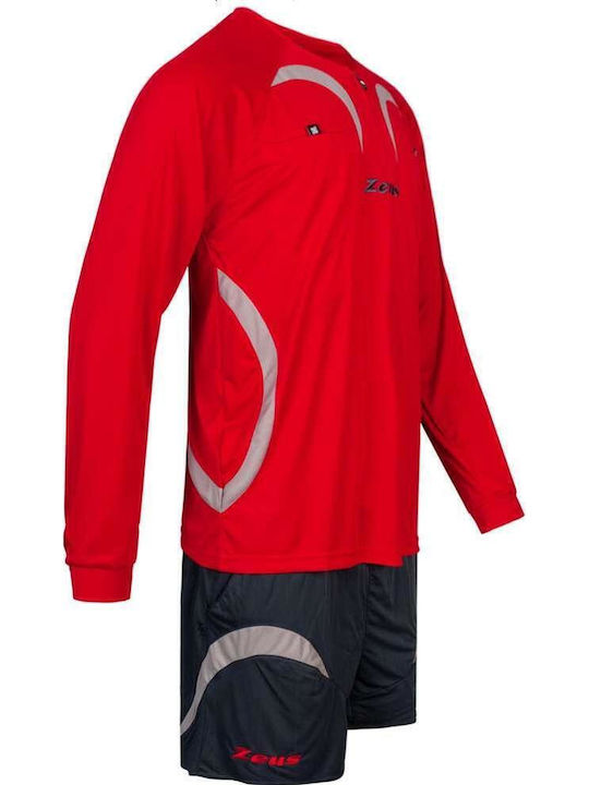 Kit Arbitro Pro Ανδρικό Σετ Εμφάνισης Διαιτητή Ποδοσφαίρου Κόκκινο/Γκρι