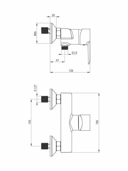 Deante Mixing Shower Shower Faucet Silver