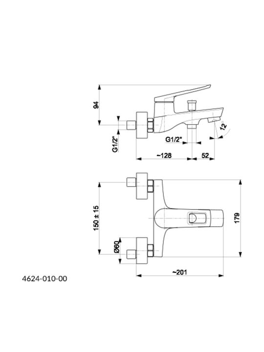 KFA Mixing Bathtub Shower Faucet Gray