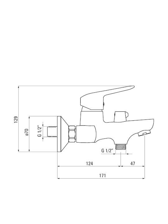 Deante Mischung Bade- / Duscharmatur Badewanne Silber