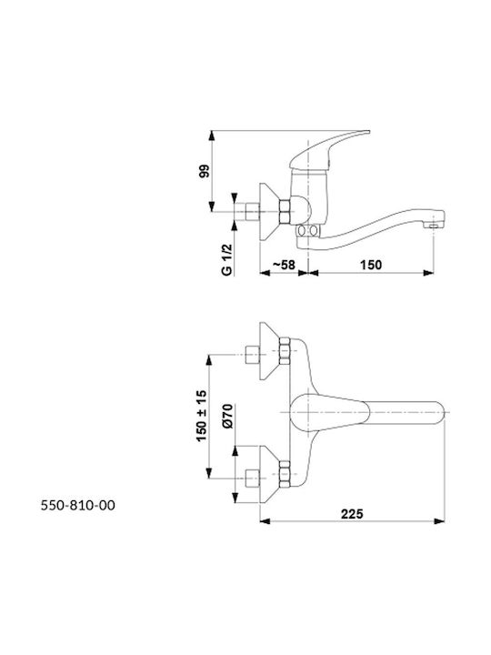 KFA Mixing Bathtub Shower Faucet Gray